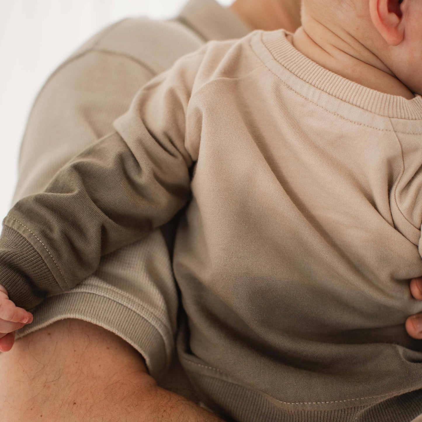 Dip Dye Infant Sweatshirt Set: Soft Mocha