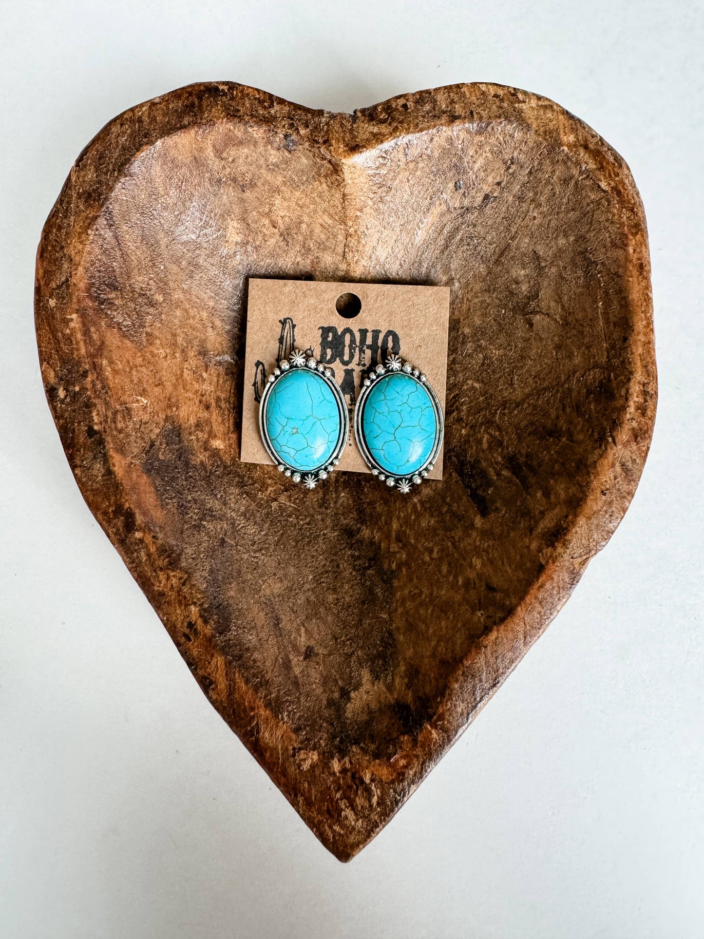 Western Oval Earrings Studs