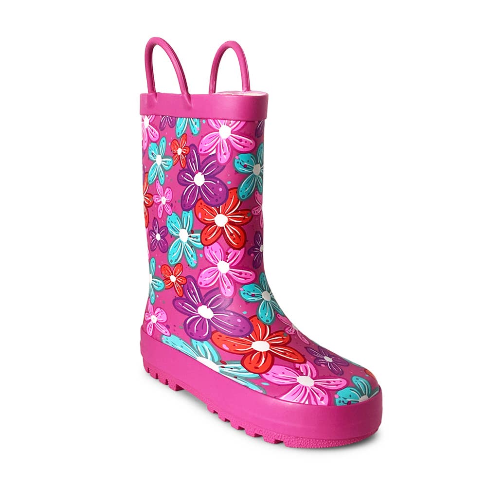 Norty Little Kids Girl's Waterproof Rubber Rain Boot