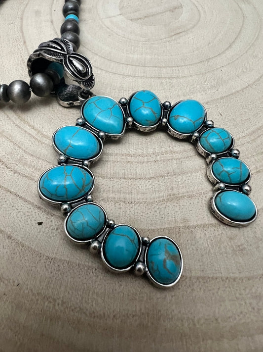 Faux Naja and Faux Pearl Necklace - 27 inch