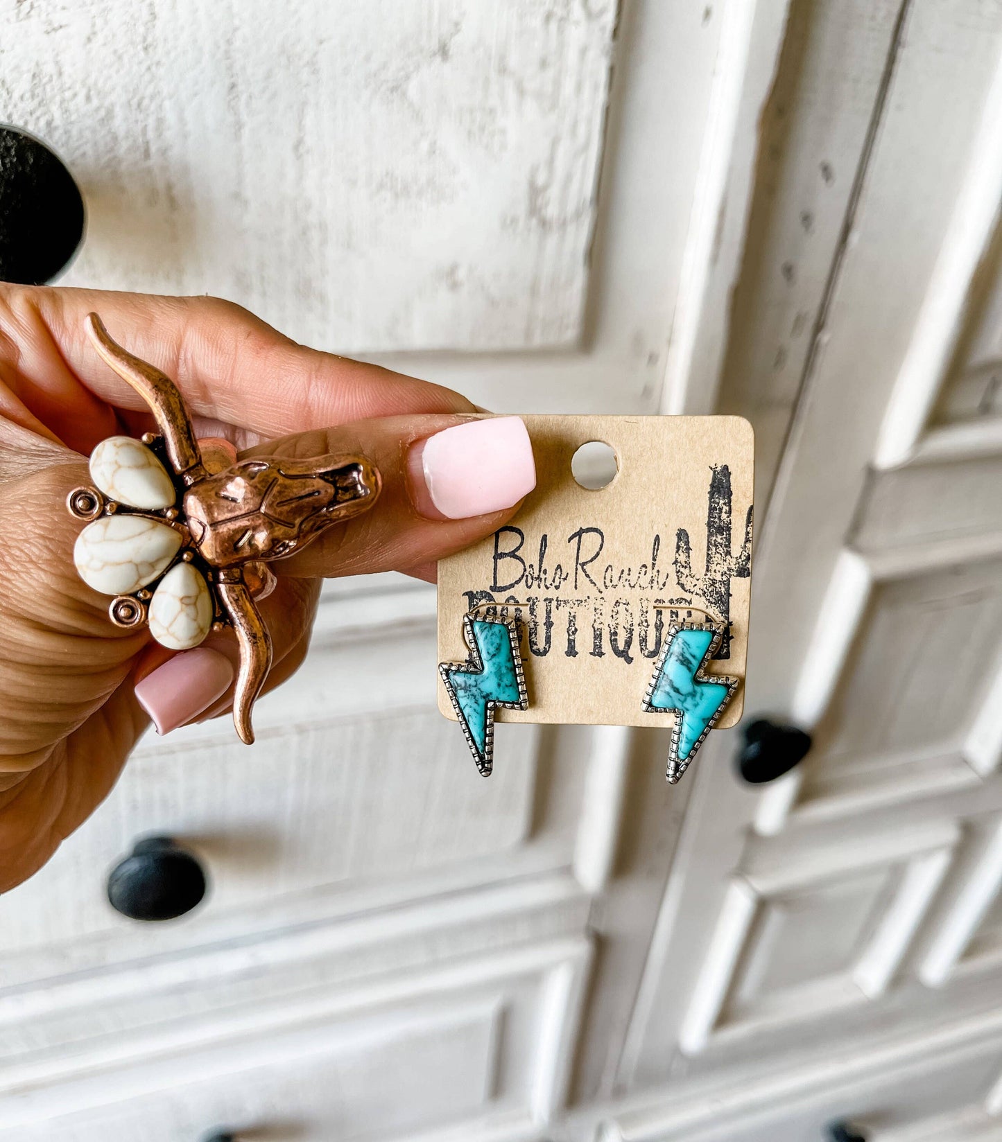 Western Lightning Bolt Thunder Earrings