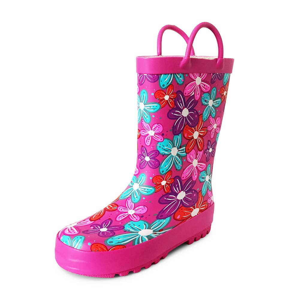 Norty Little Kids Girl's Waterproof Rubber Rain Boot