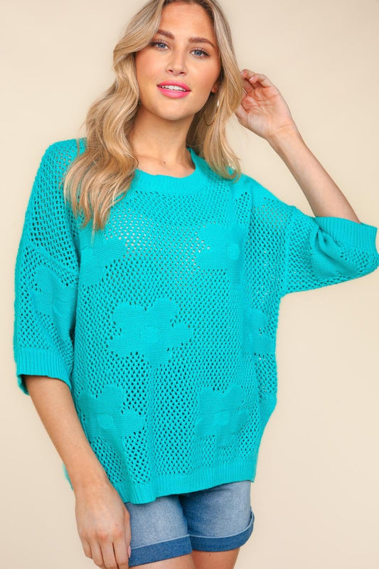 Floral Crochet Sweater Top