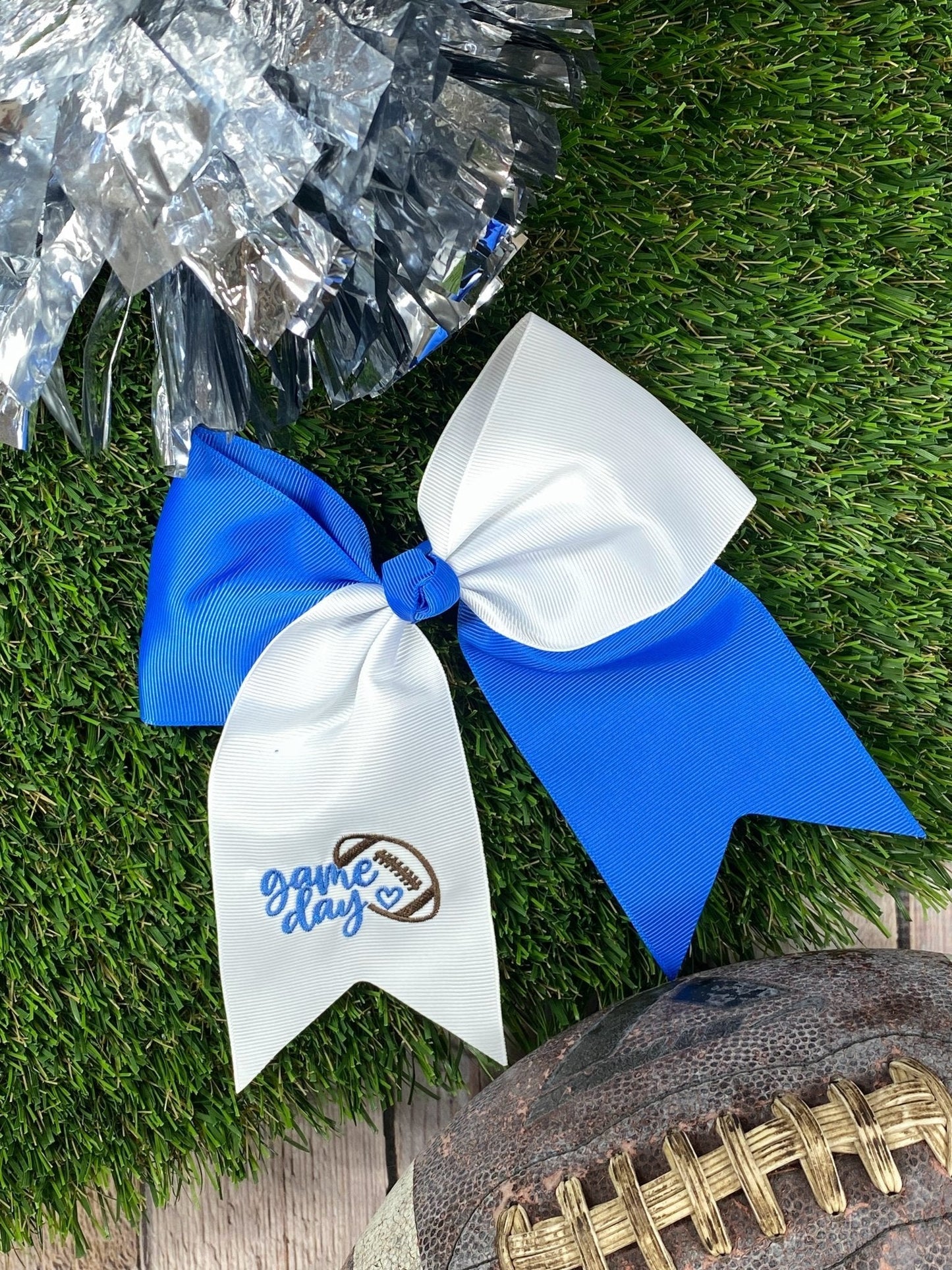 Game Day Embroidered Cheer Bows