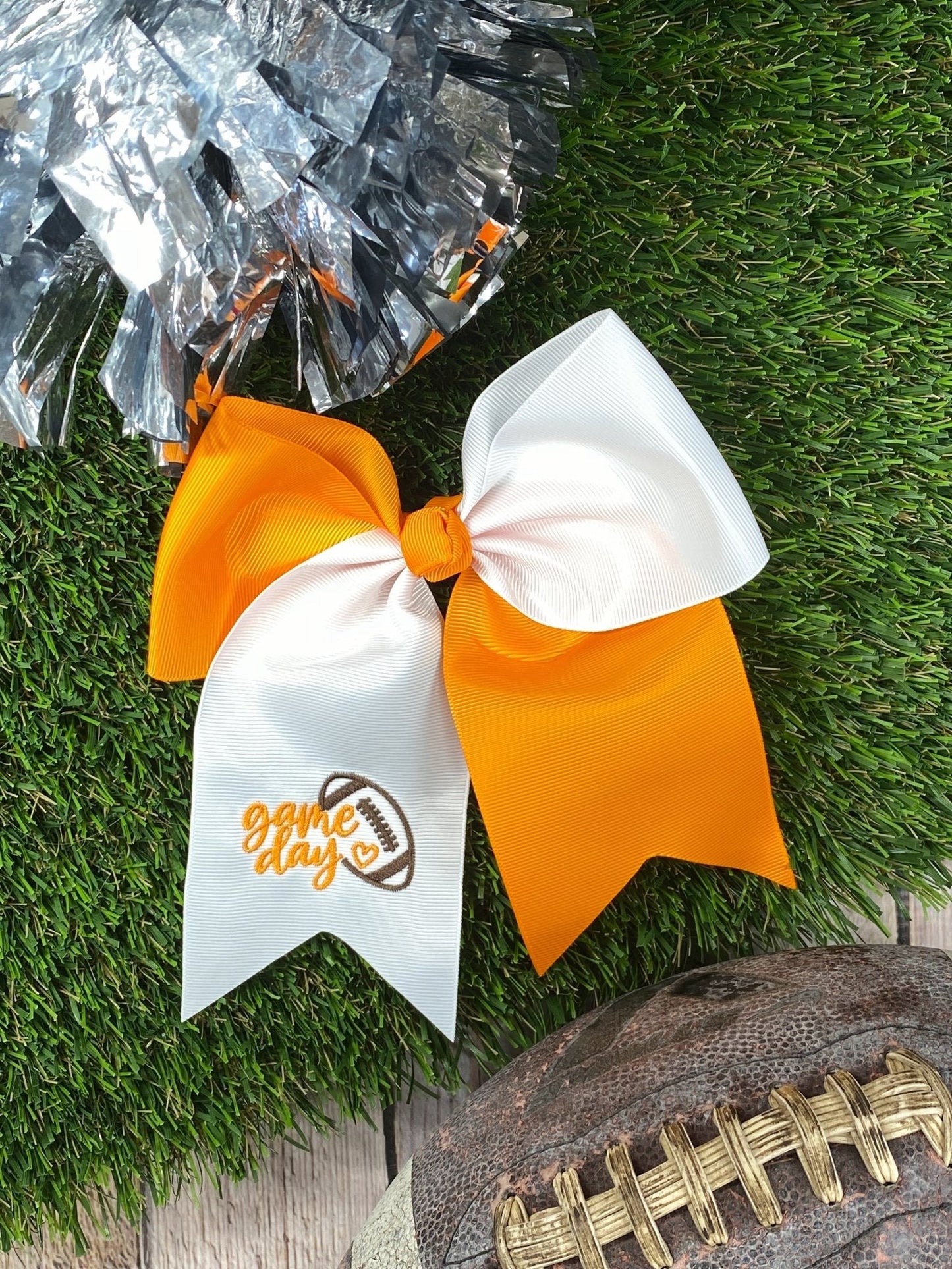 Game Day Embroidered Cheer Bows