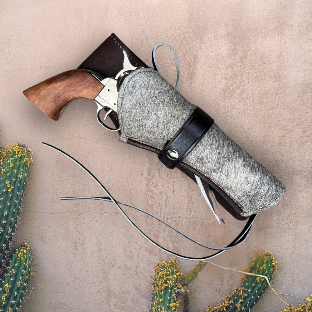 Hip Draw Western Holster | Real Cowhide - Grey