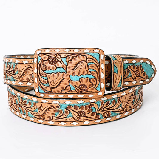 Hand Tooled Leather Belt - 32, 36, 40, and 44 inch sizes