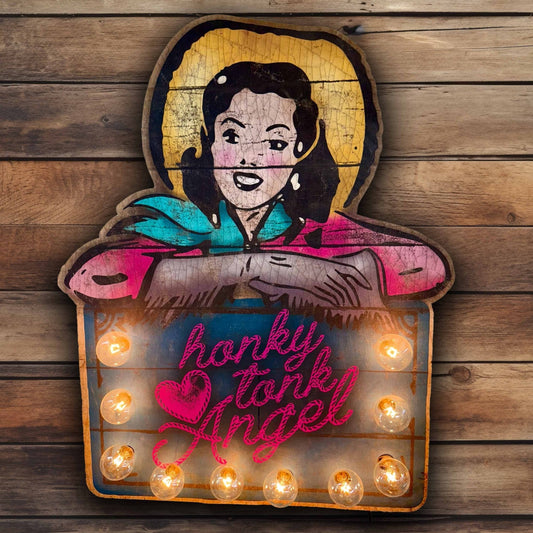 Honky Tonk Angel Marquee Sign