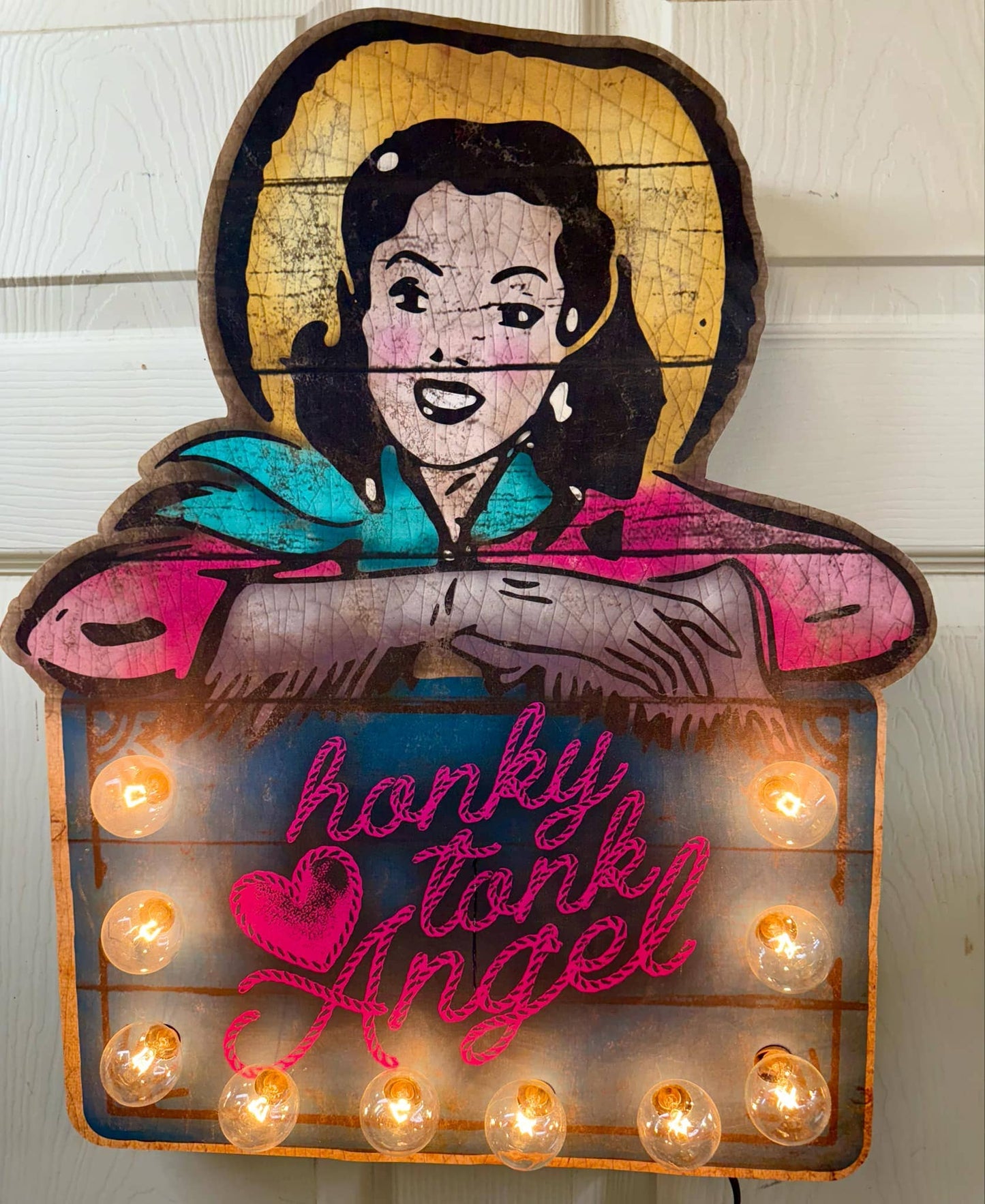 Honky Tonk Angel Marquee Sign