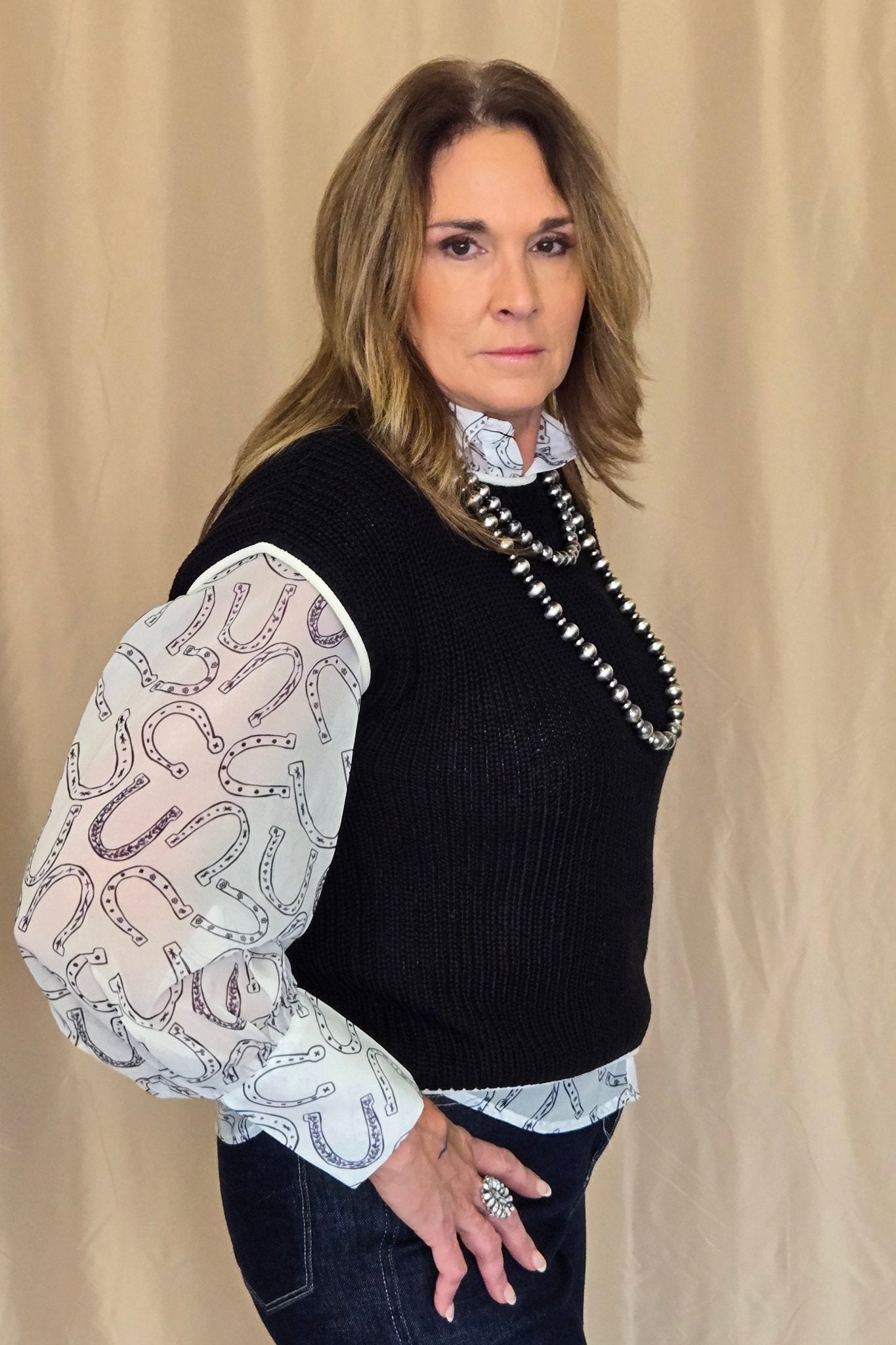 Horseshoe Print Blouse