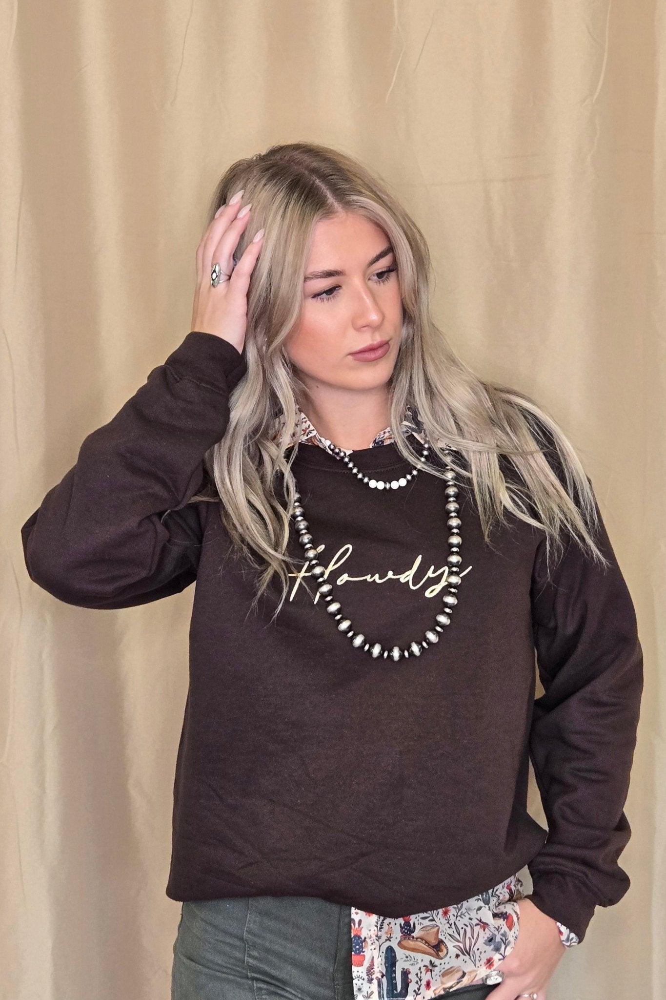 Howdy Embroidered Sweatshirt