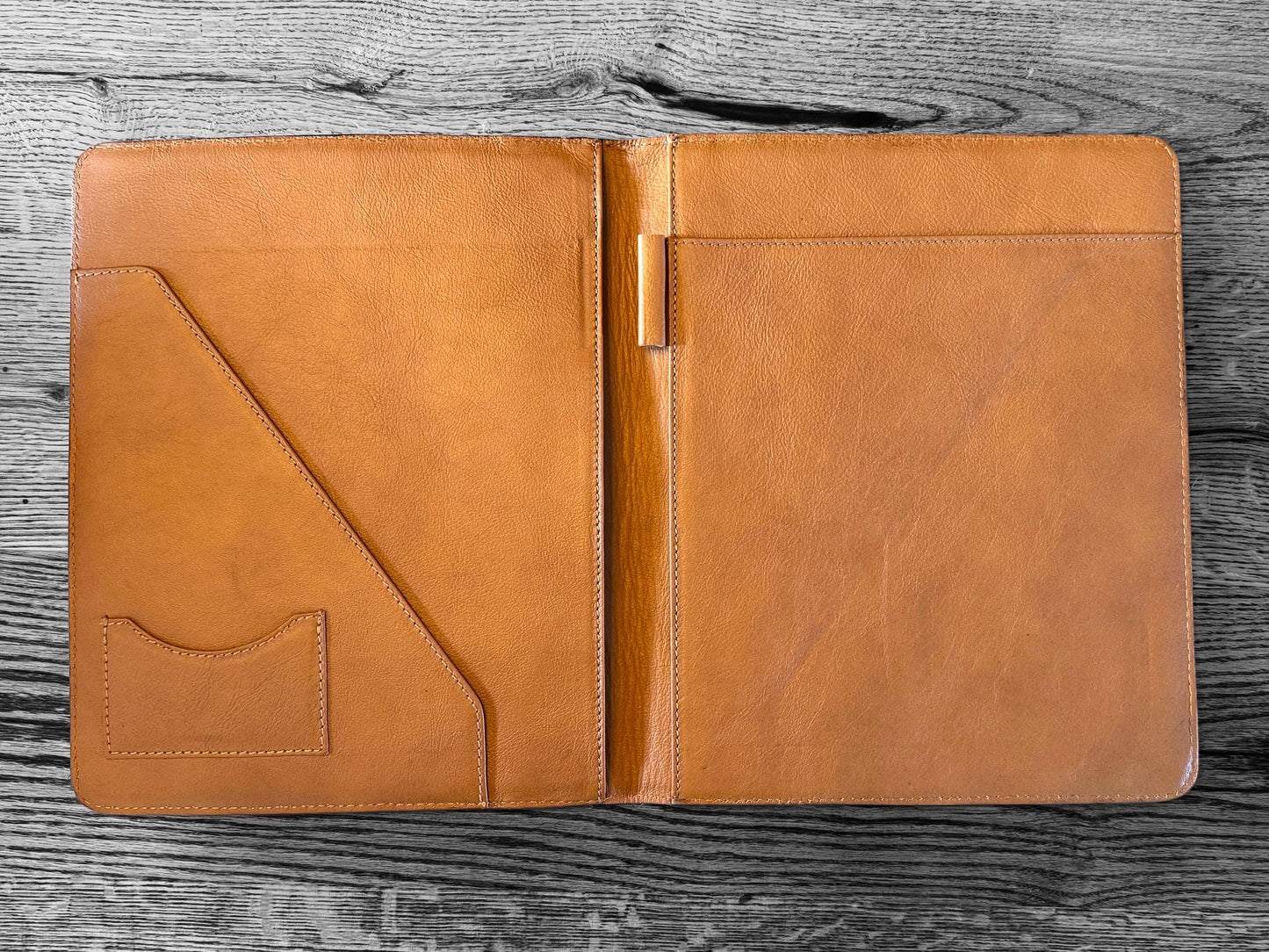 Business Autograph Headshot Folder Western Cowhide tooled leather