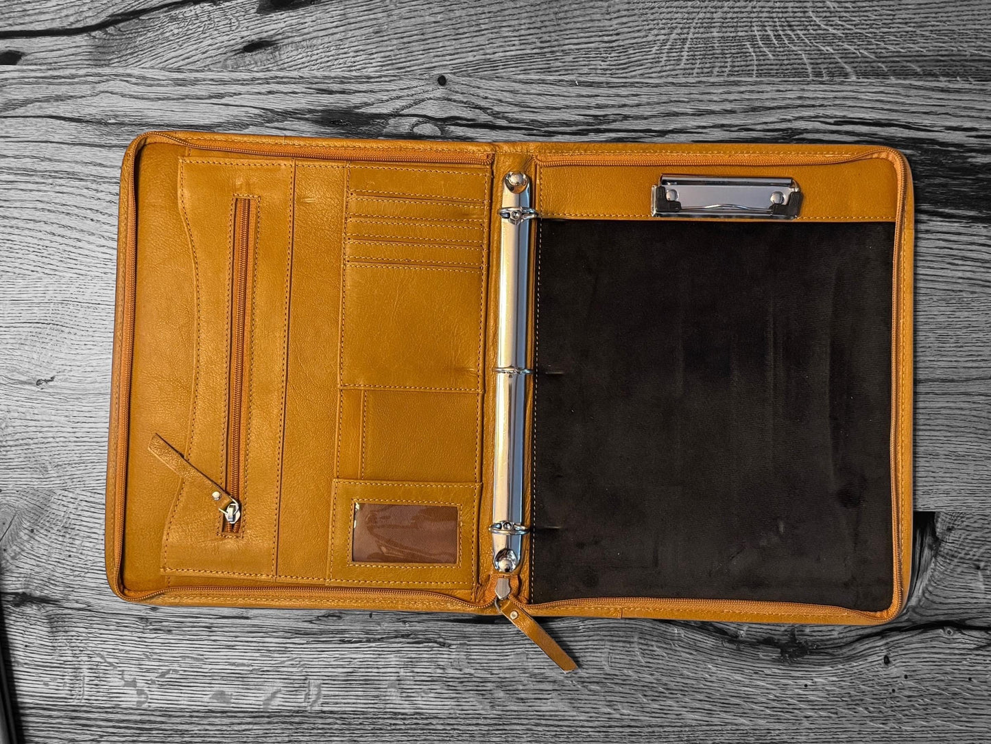 Business Autograph Headshot 3 Ring Folder Western Cowhide tooled leather by Double B Wild Rags