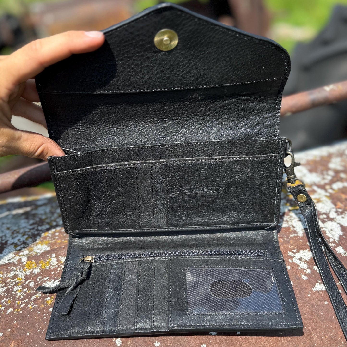 Genuine Western Cowhide Leather Purse and Clutch with Ace Cards and Dice painted details a Double B Wild Rags Exclusive