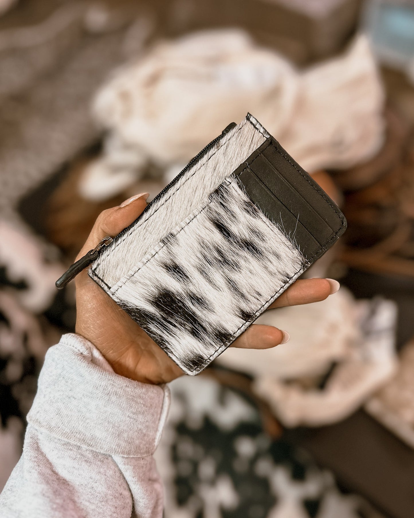 Cowhide Card Holder: Black