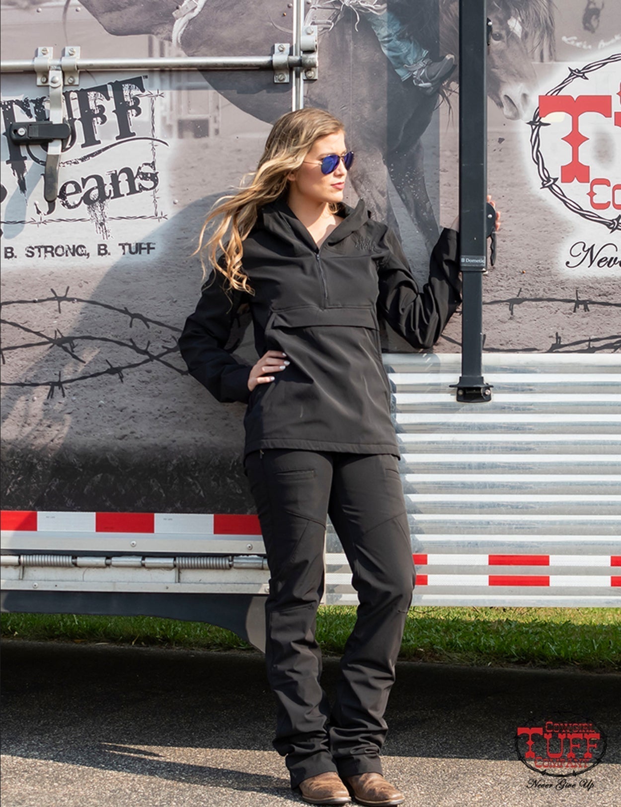 Black Cowgirl Tuff Work Hard Play Hard