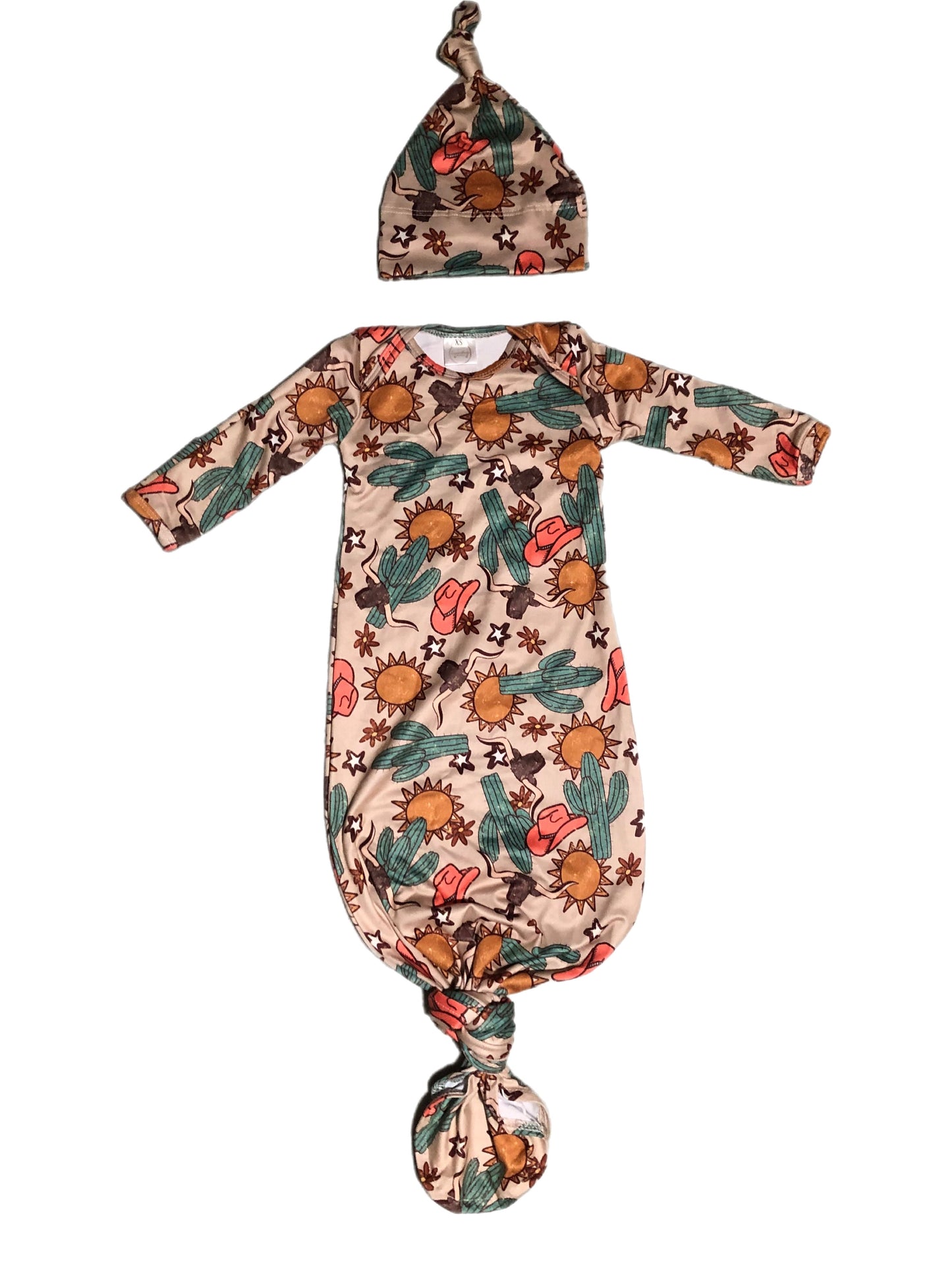 Cactus sun gown and hat set