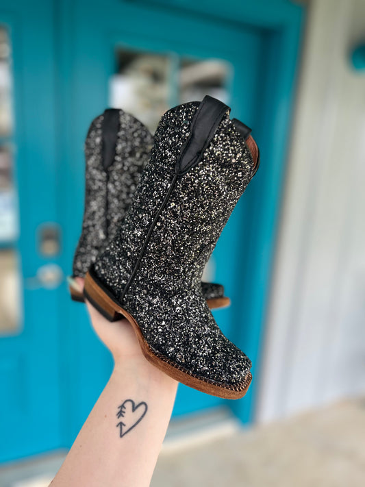 Black Disco Sparkle Tanner Mark boots