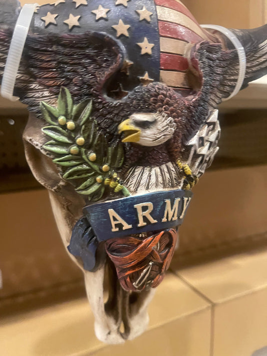 Army Eagle Cowskull Wall Decor