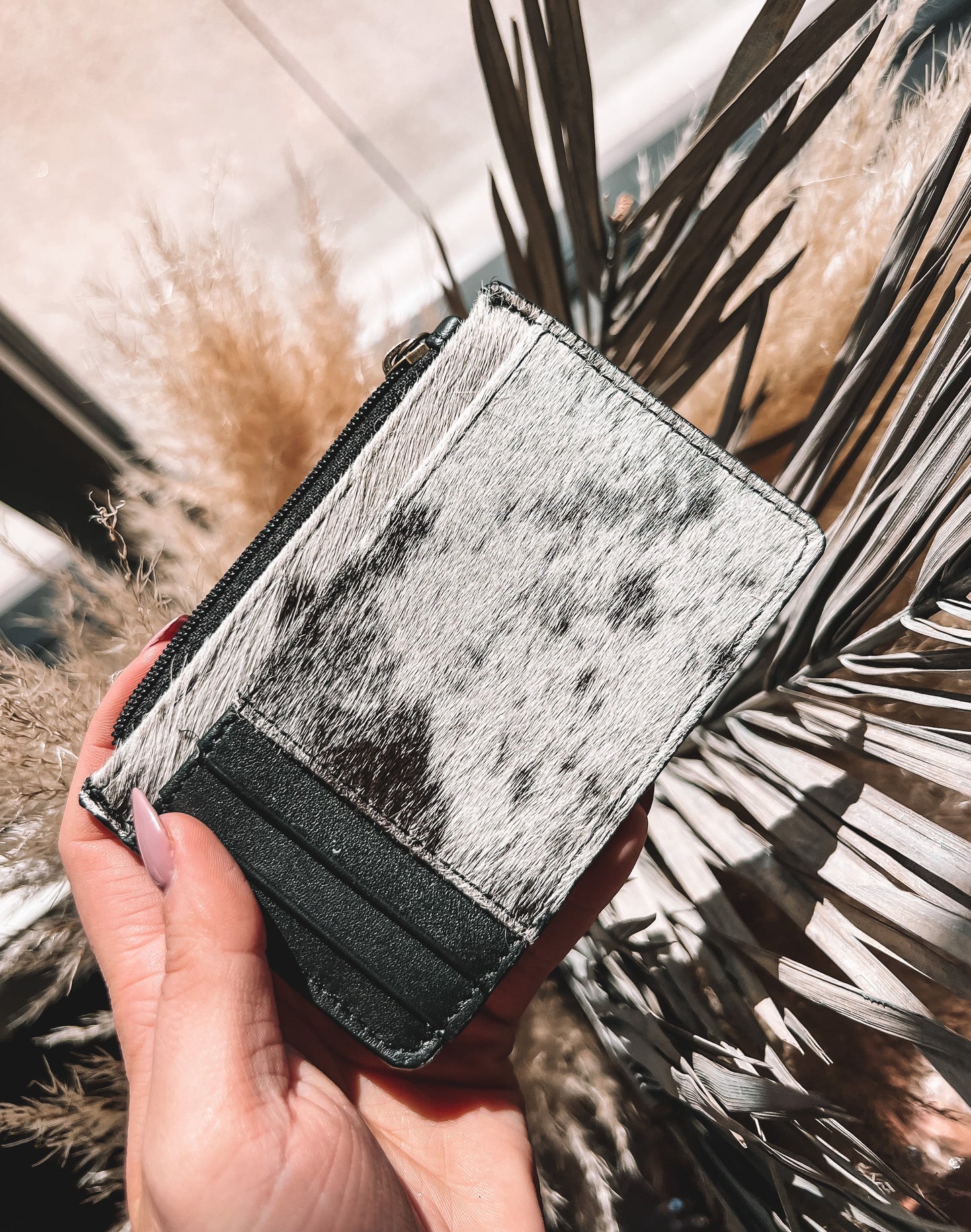 Cowhide Card Holder: Black