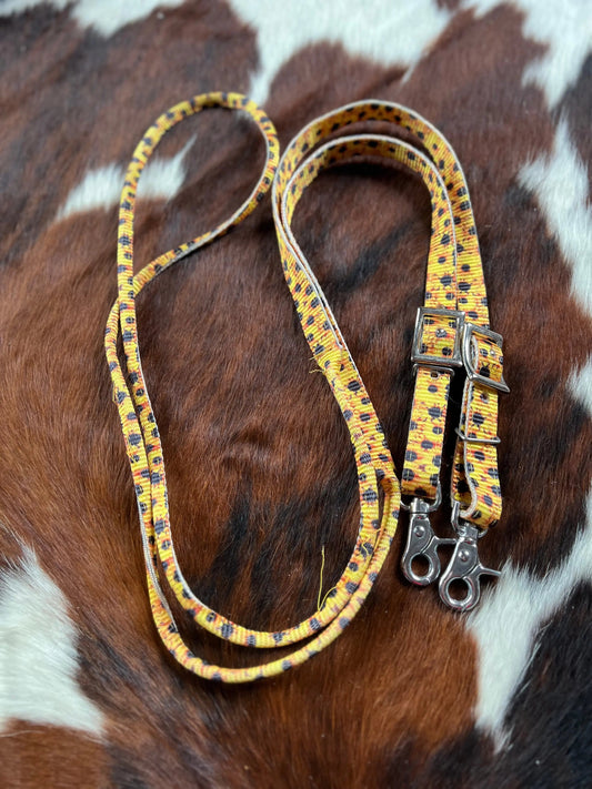 3/4" x 8ft Sunflower nylon contest rein with scissor snap end