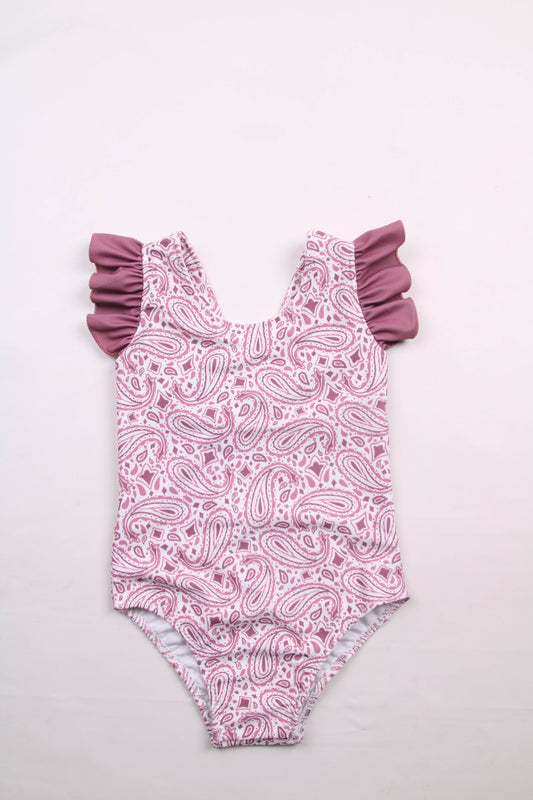 Pretty Paisleys Ruffle One Piece Swimsuit