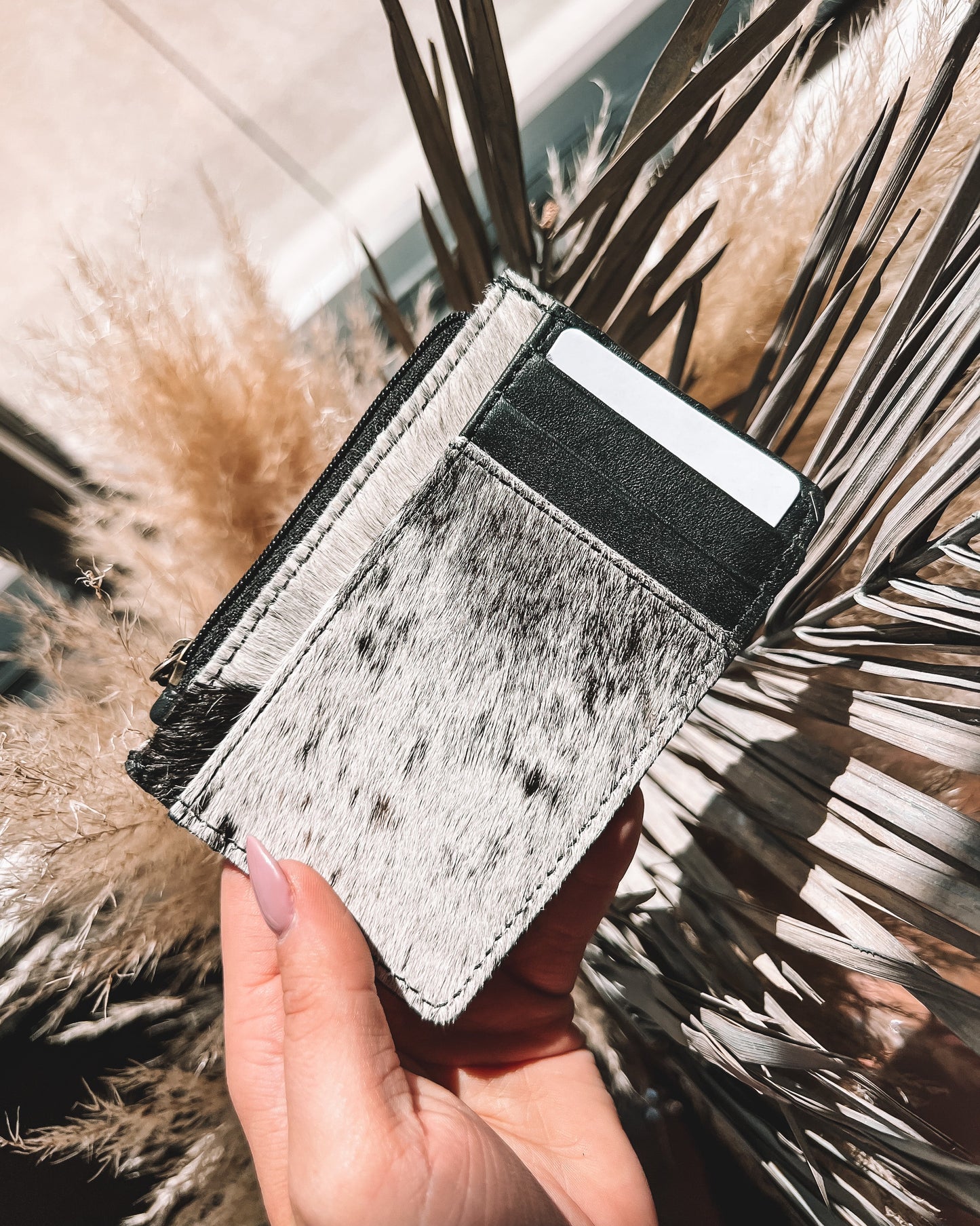 Cowhide Card Holder: Black