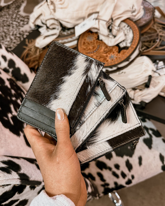 Cowhide Card Holder: Black
