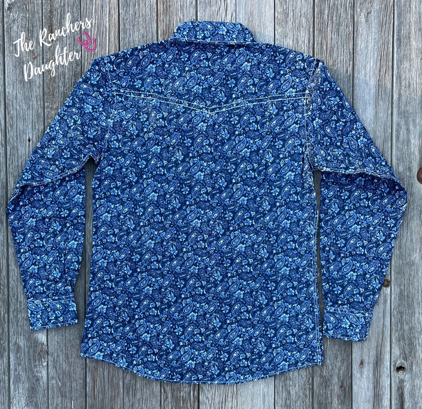 Men’s Blue Paisley Western Shirt