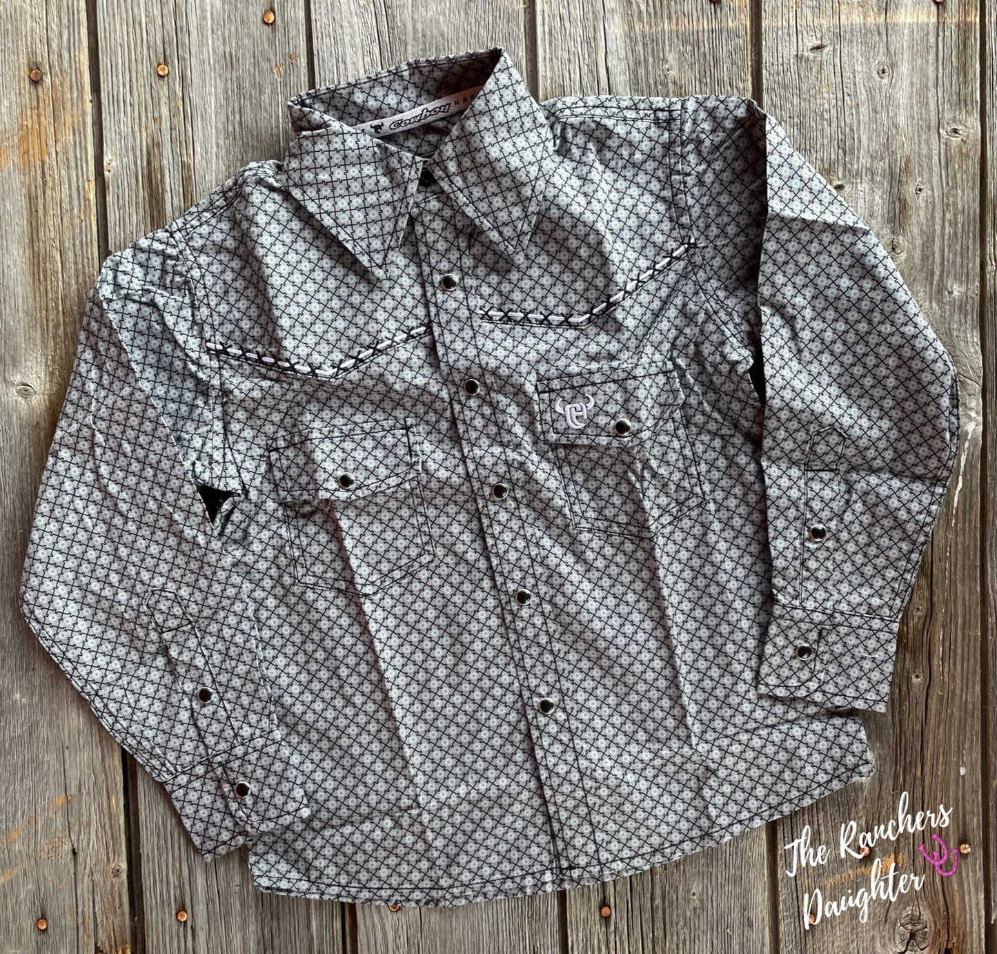 Men’s Charcoal Diamond Western Shirt