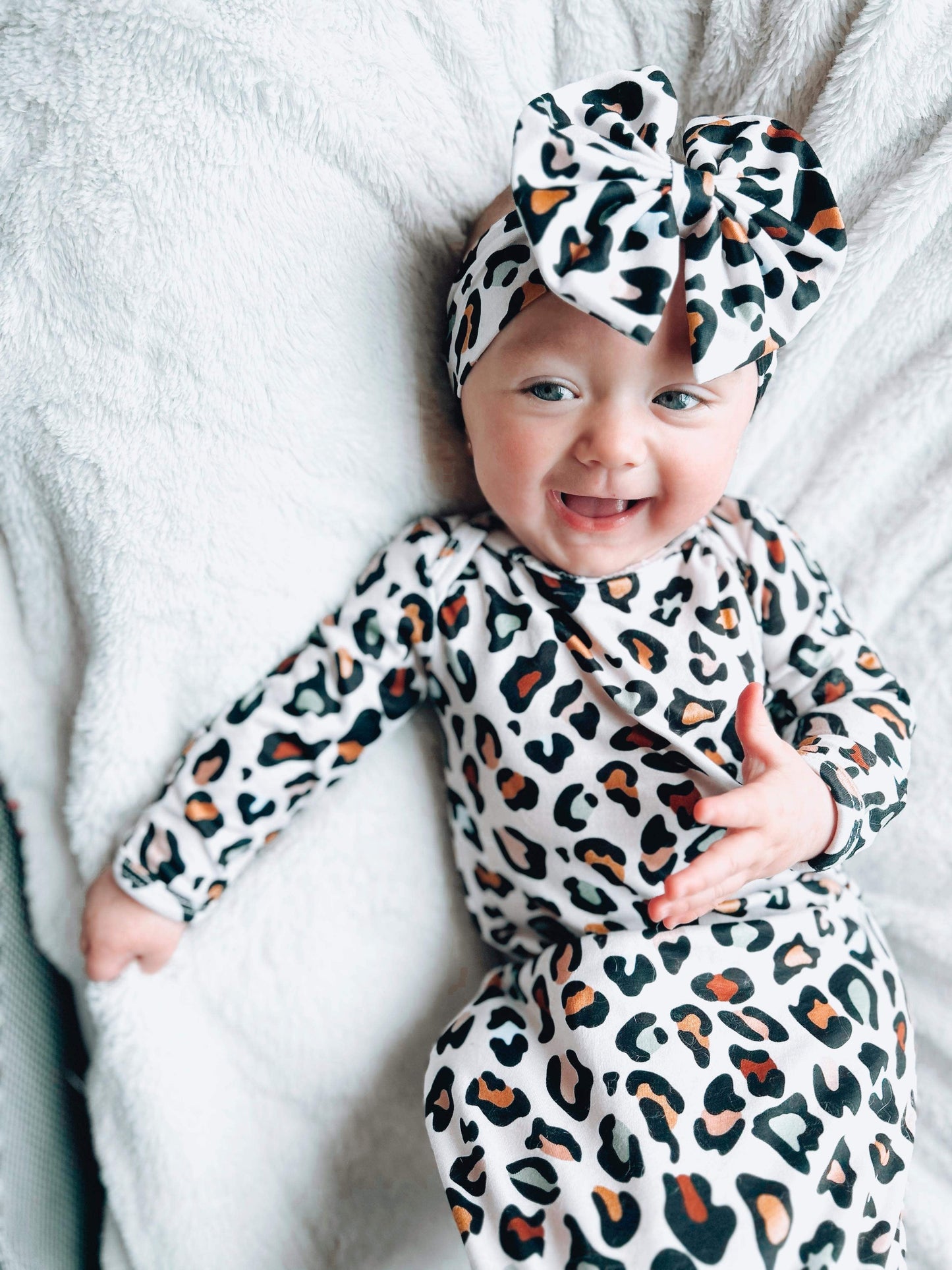 Fall leopard gown and headband set