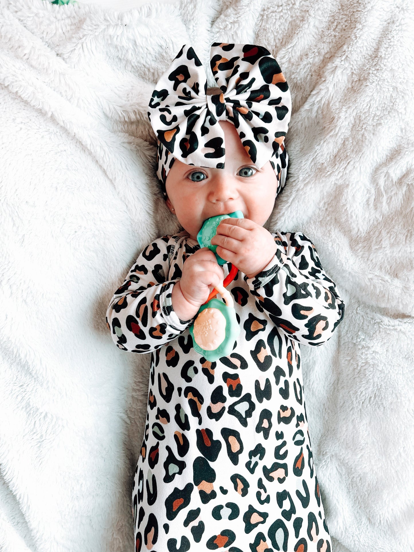 Fall leopard gown and headband set