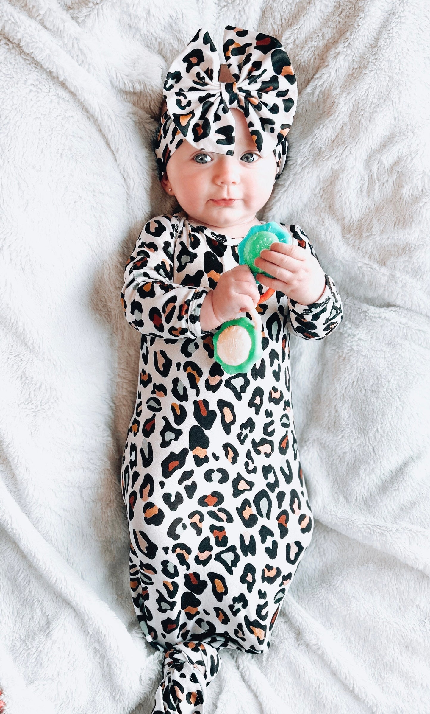 Fall leopard gown and headband set