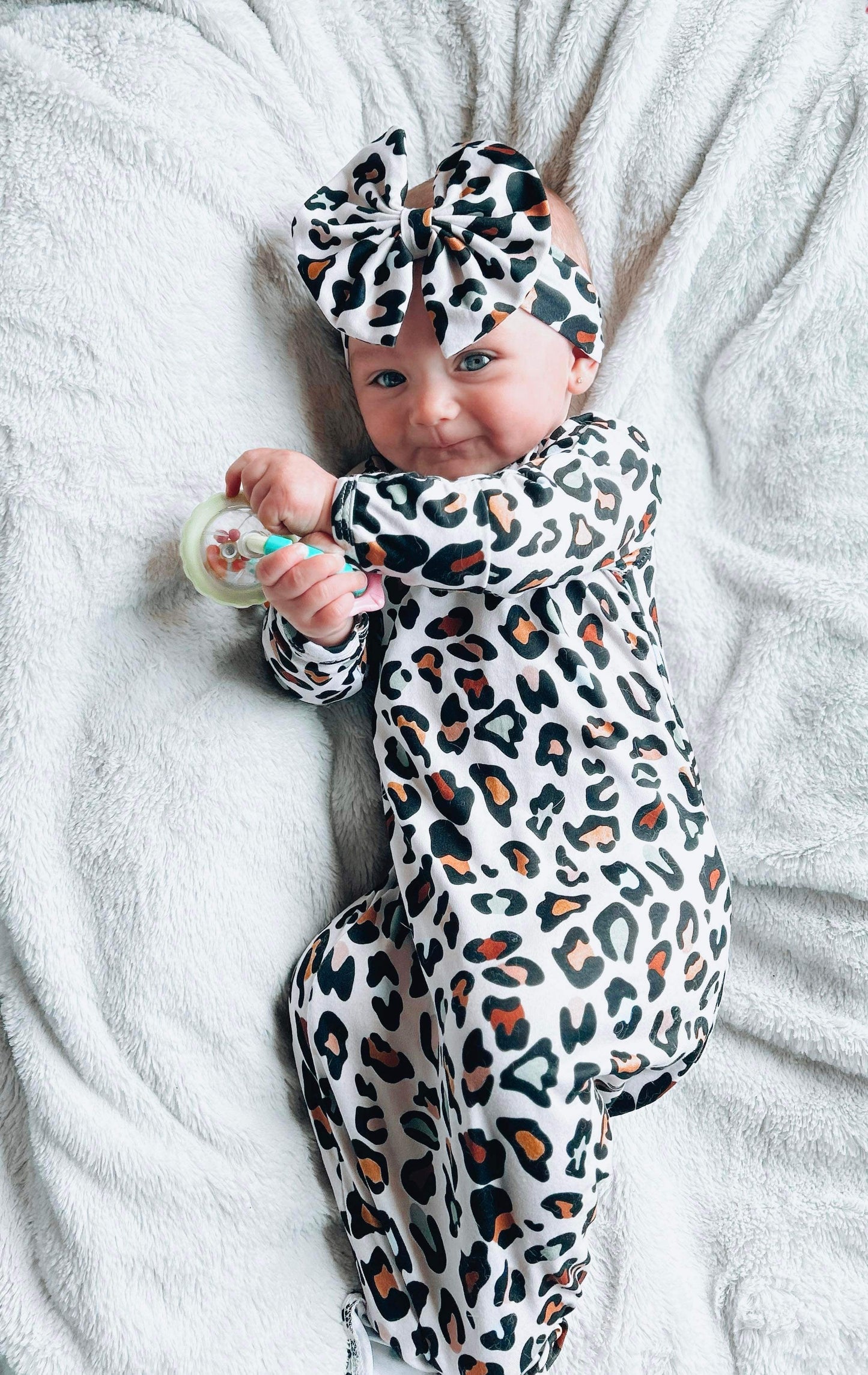 Fall leopard gown and headband set