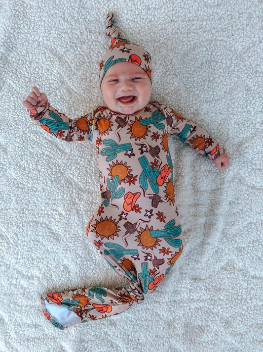 Cactus sun gown and hat set