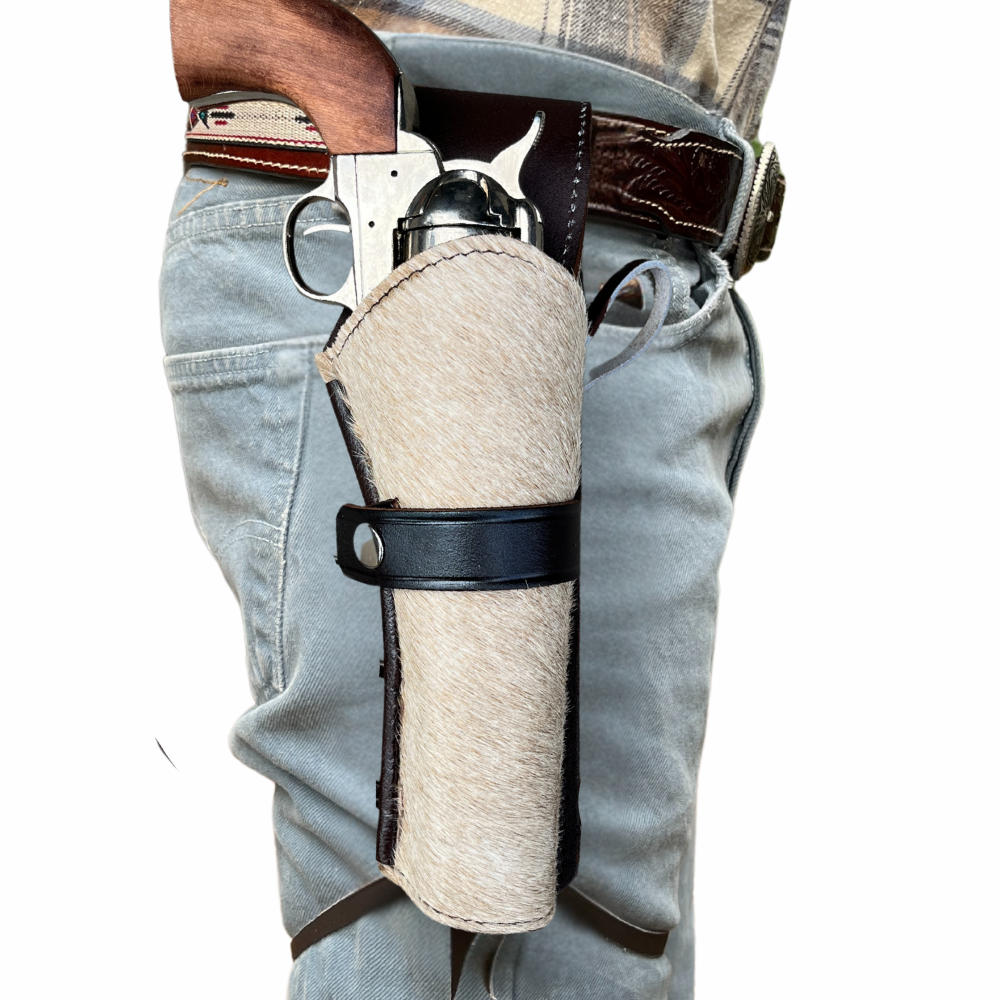 Hip Draw Western Holster | Real Cowhide - Beige