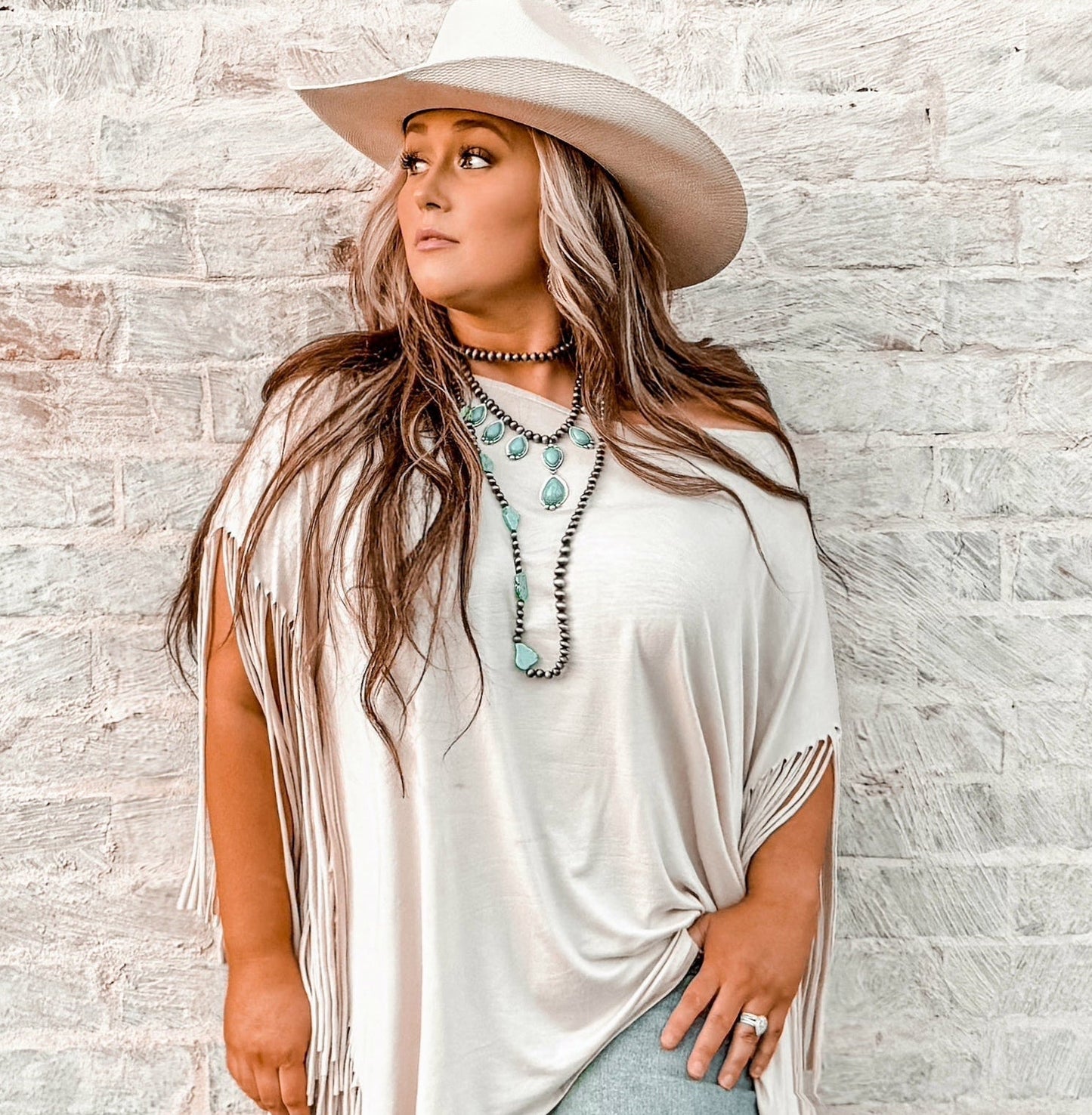 Long Faux Turquoise Nugget and Sterling Pearl Statement Necklace - 48 inch