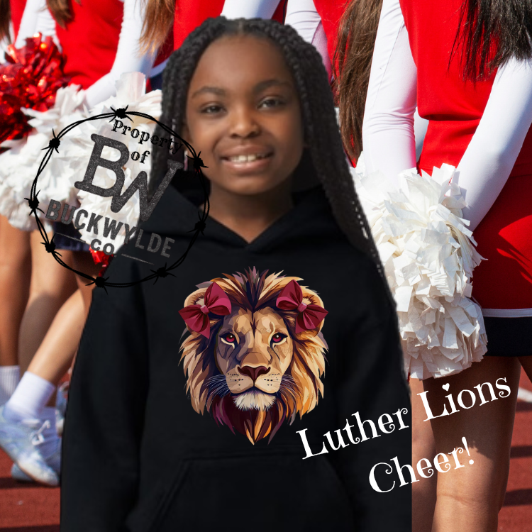 CHEER LIONS BOW YOUTH HOODIE
