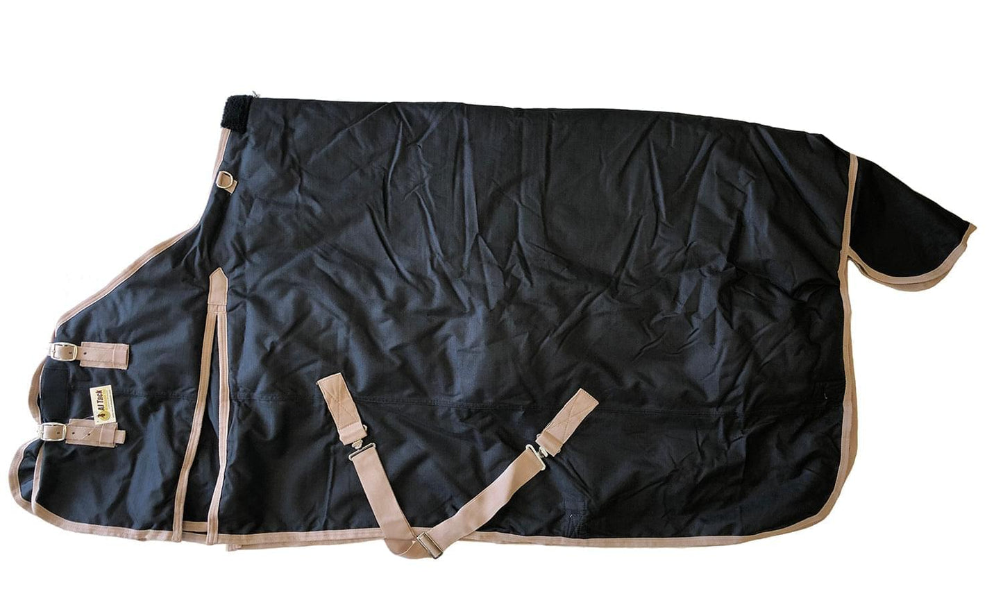 AJ Tack 1200D Waterproof Turnout Horse Blanket 400g - Black