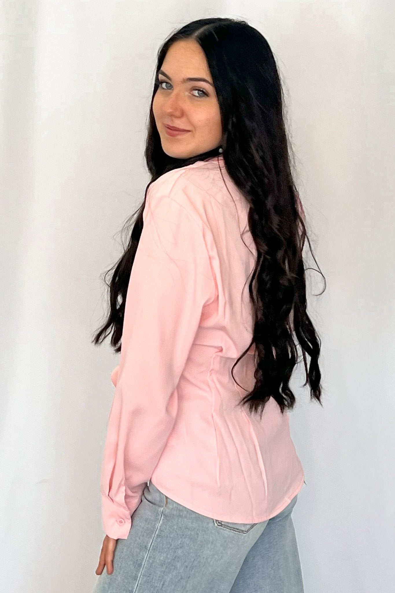 Mercedes Soft Pink Button Down Shirt