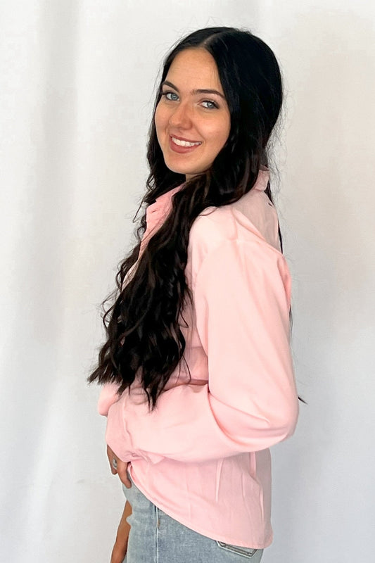 Mercedes Soft Pink Button Down Shirt