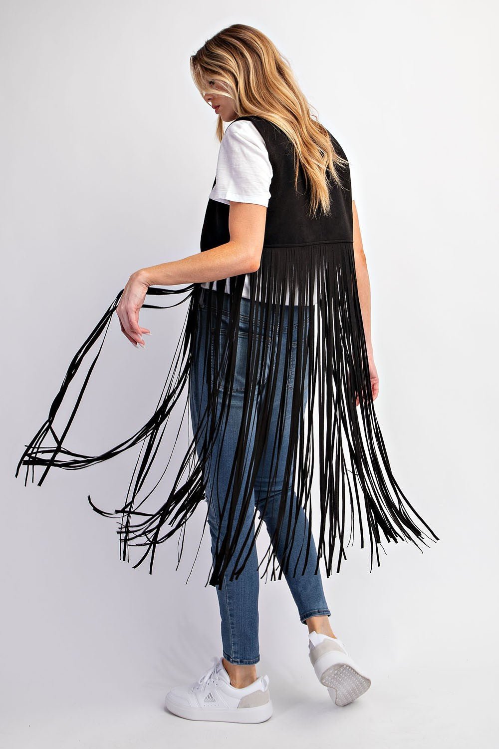 Midnight Ride Suede Studded Fringe Vest