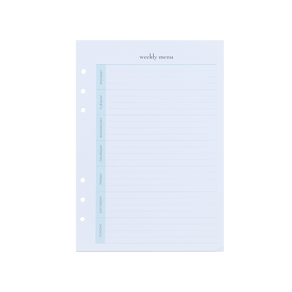 A5 Refills for Meal Planning, To-Do Lists & Notes