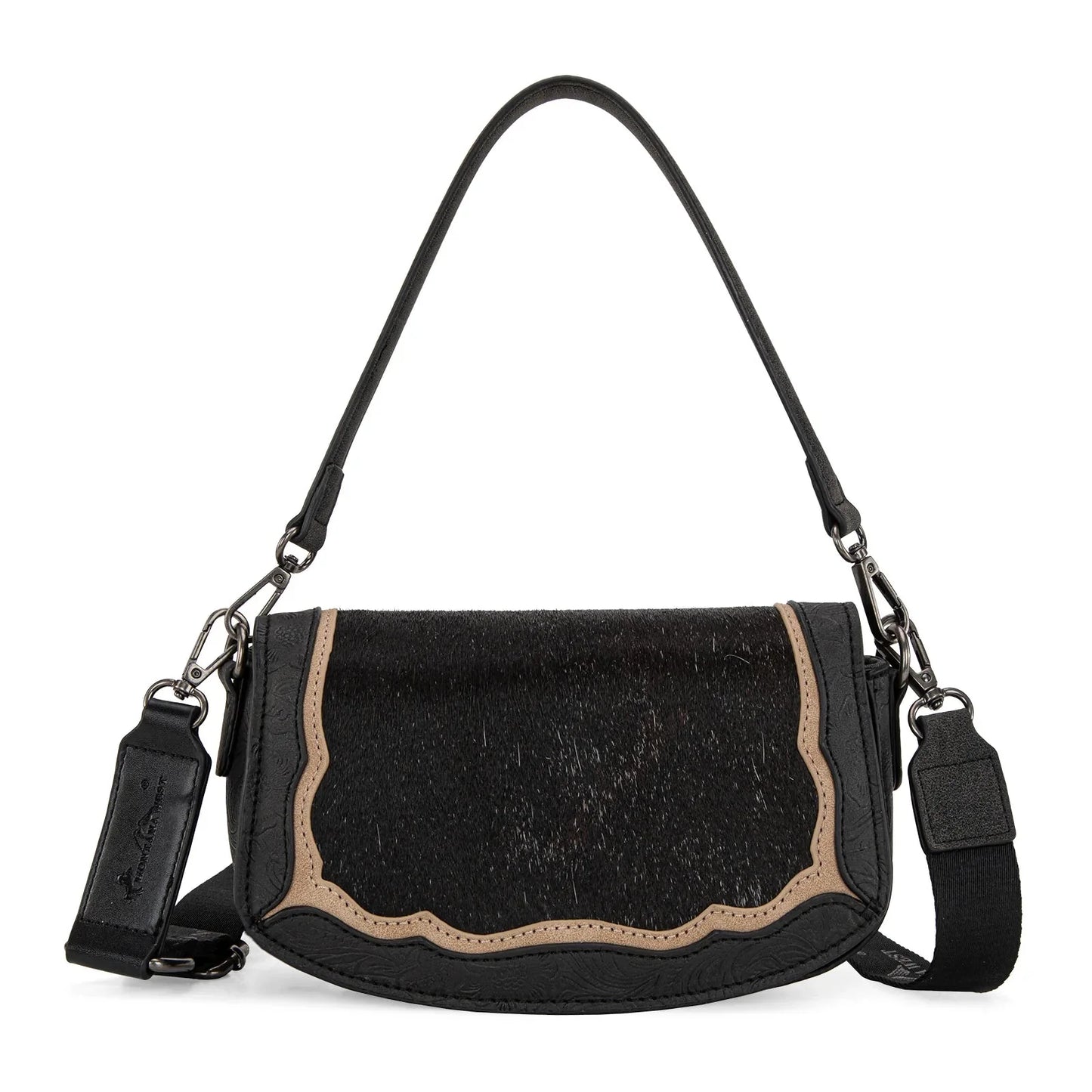 Montana West Cowhide Mini Shoulder Bag - Black