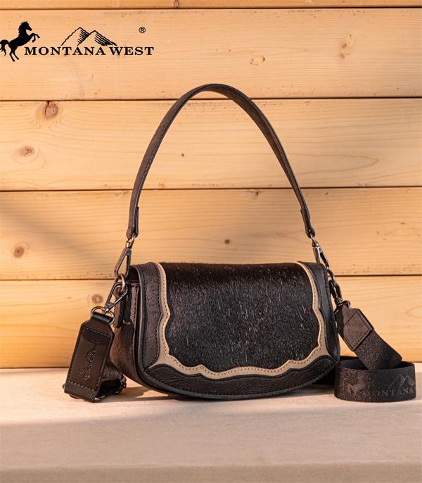 Montana West Cowhide Mini Shoulder Bag - Black