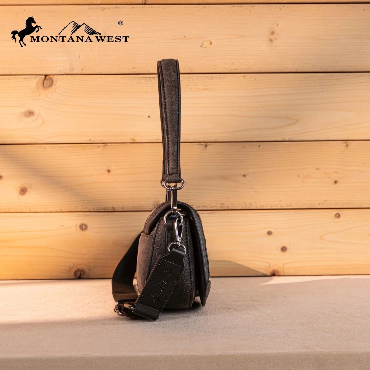 Montana West Cowhide Mini Shoulder Bag - Black