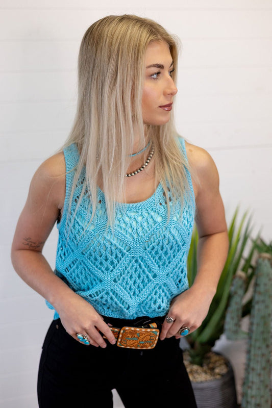 Open Stitch Sleeveless Top