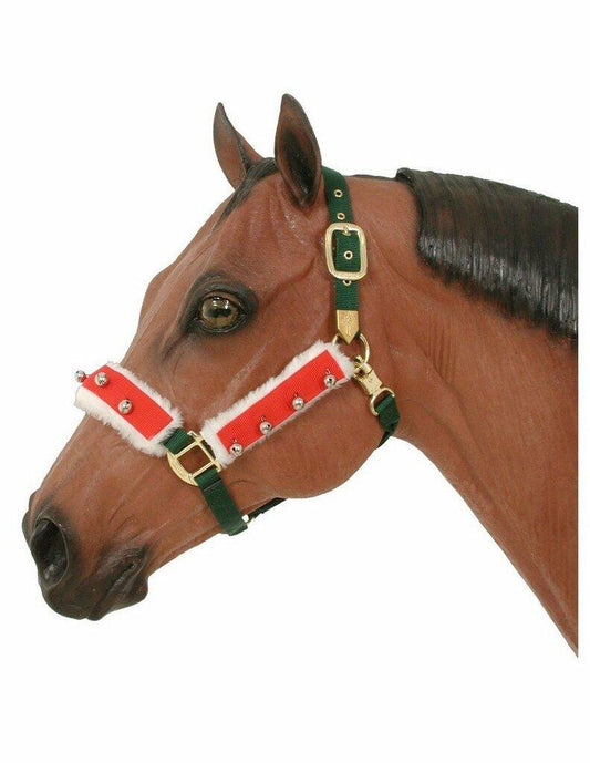 Holiday Horse Halter Bridle Accessory Set – 3 Piece Christmas Parade & Photo Outfit with Bells