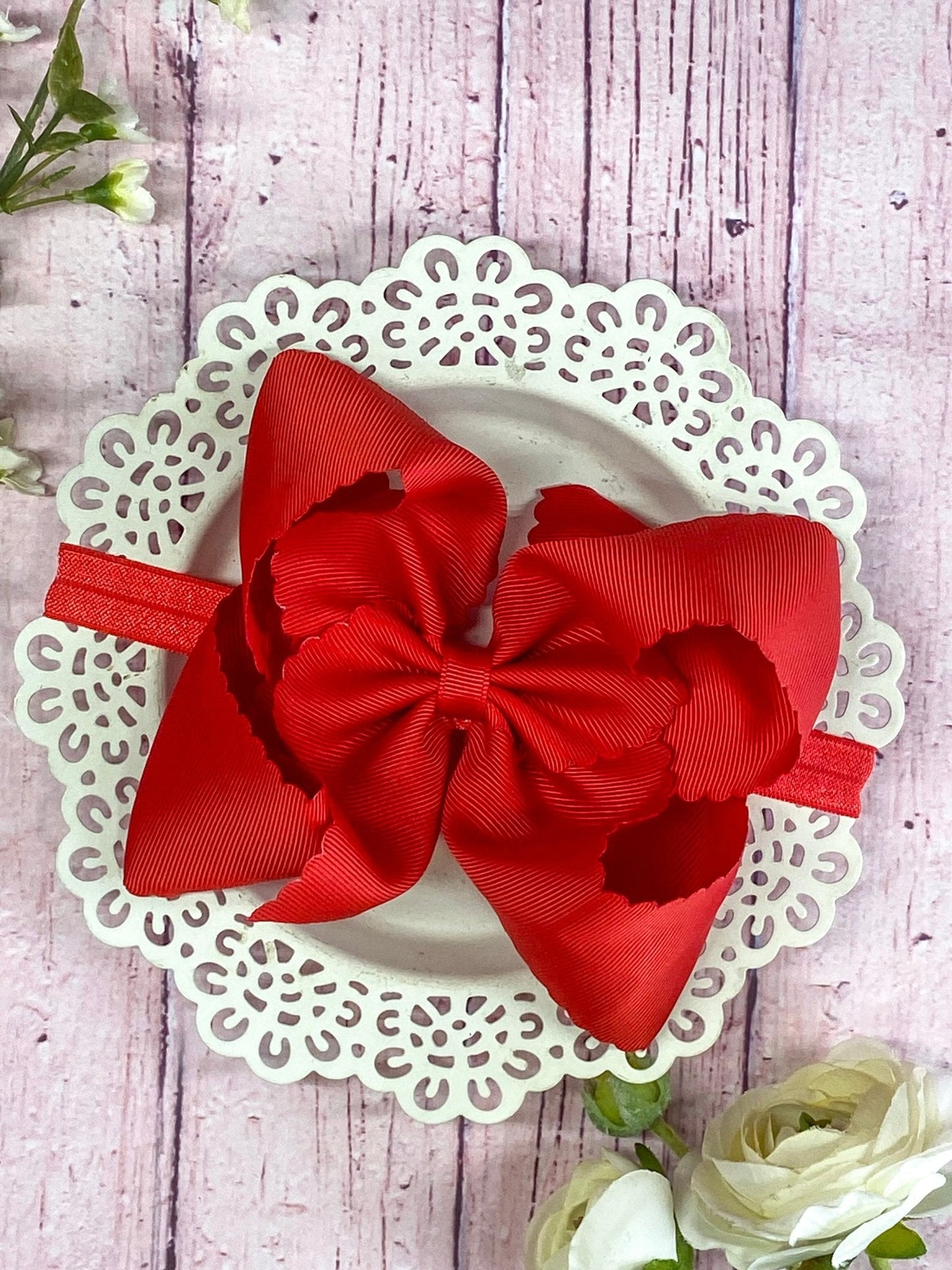 Oversize Scalloped Bow - Headband - 5.5"