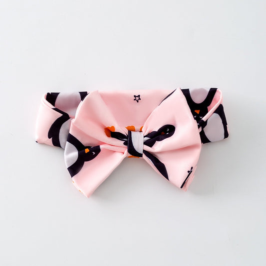 Polar Penguins Fabric Bow Headband